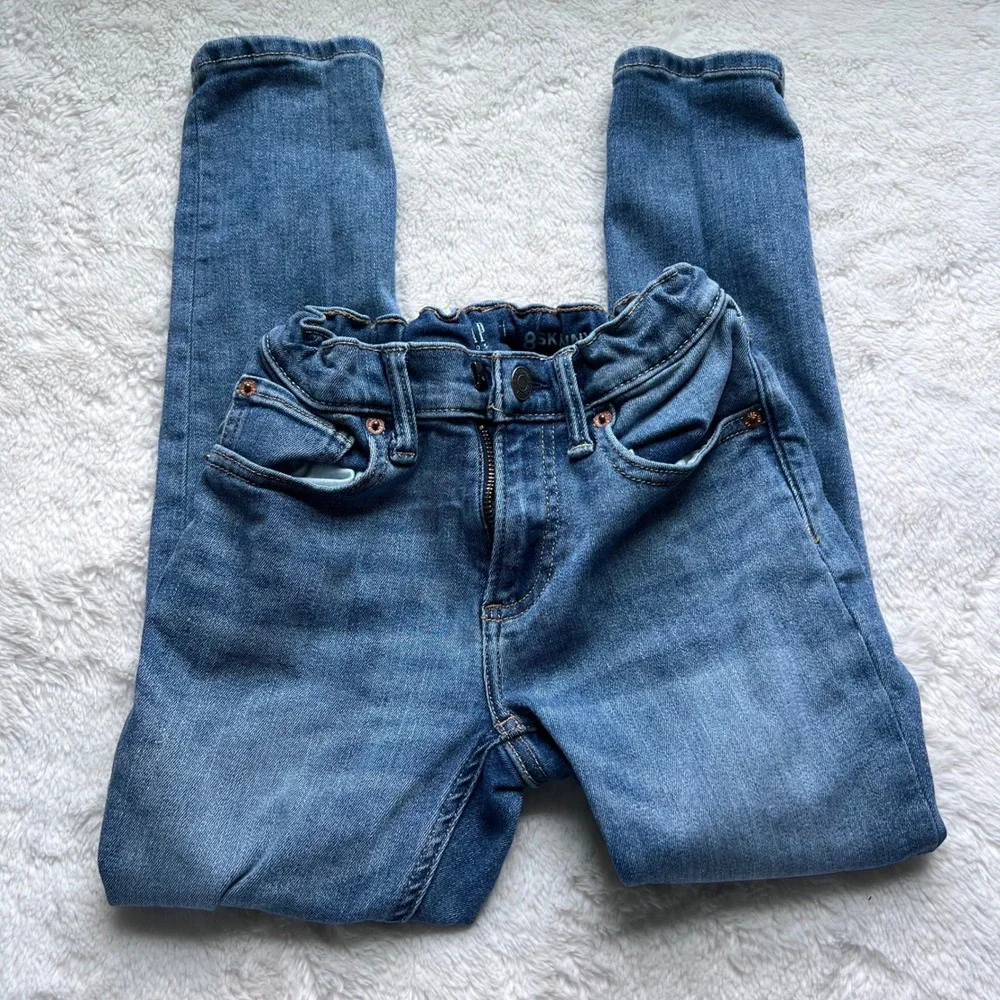 Gap‎ Kids Skinny Jeans Medium Wash Blue Adjustable Waist Size 8  Denim Preowned